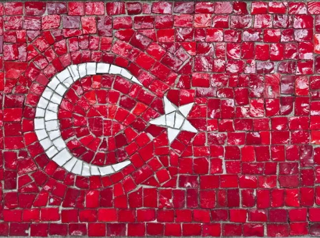 Мозаика флага Турции в Стамбуле